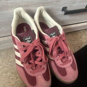 Adidas Women's Burgundy and Pink Sneakers